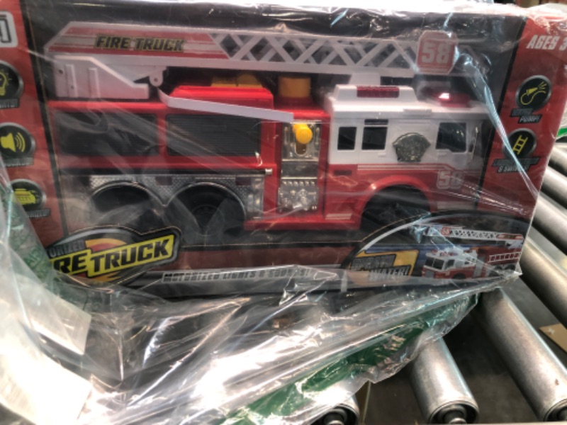 Photo 5 of Fire Truck Motorized with Lights, Siren Sound, Working Water Pump and Rotating Rescue Ladder- Electric, Motorized, Big Fun Size 15", Realistic Design- for Toddlers, Kids Aged 3+ Years Old