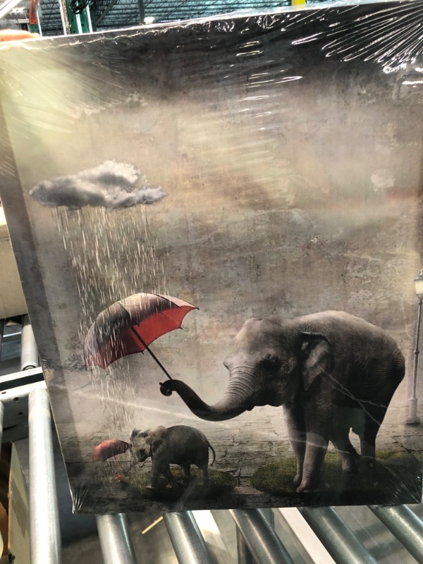 Photo 3 of 
WALLOHERE Elephant Canvas Wall Art Modern Animal Painting 16X20