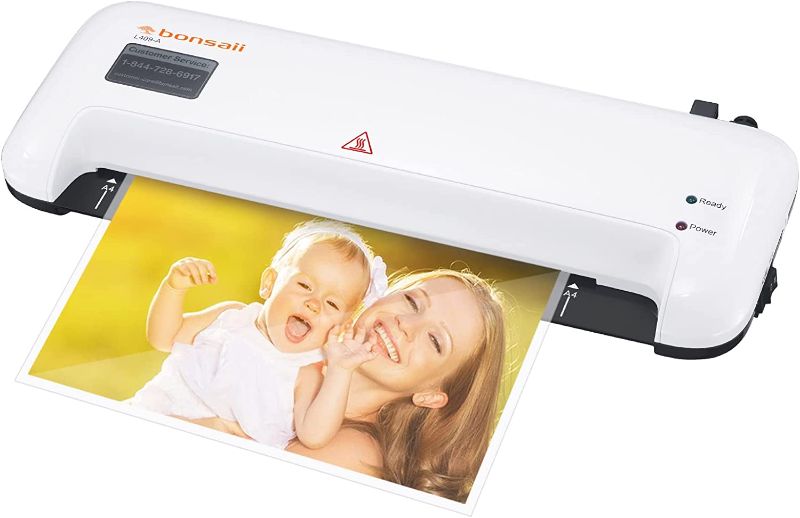 Photo 1 of Thermal Laminator, Bonsaii A4 Laminating Machine for Home/Office/School, 9 Inch Personal Desktop Hot and Cold Portable Lamination Machine (L409-A) A4-White