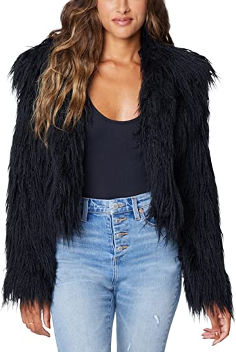 Photo 1 of [BLANKNYC] womens Faux Fur Cropped Jacket, Comfortable & Stylish Coat