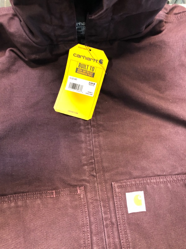 Photo 7 of Carhartt Women's Loose Fit Washed Duck Insulated Active Jacket Deep Wine Large