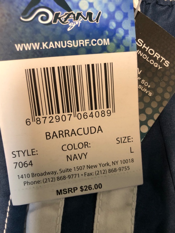 Photo 4 of Kanu Surf Men's Barracuda Swim Trunks (Regular & Extended Sizes) Large Navy