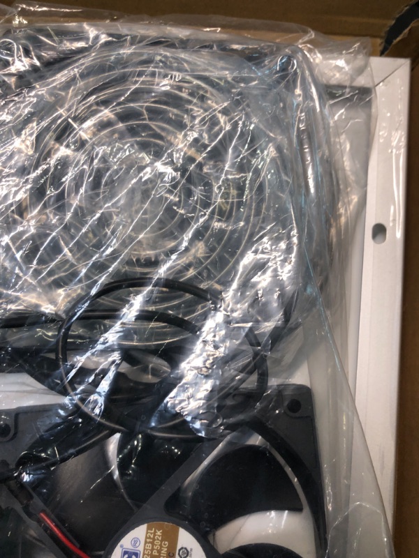 Photo 1 of Solar Panel Fan Kit,  Weatherproof Dual Fanfor Outside, Small Chicken Coops, Greenhouses, Sheds,Pet Houses, Window Exhaust