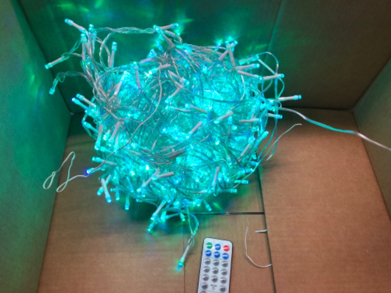 Photo 1 of 
Christmas Lights Color Changing Lights Outdoor, Clear Wire String LightR emote for Decorations Warm White to Multicolor