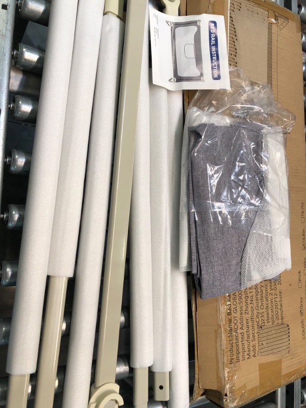 Photo 1 of HOMEAL Bed Rail for Toddlers, Upgrade Toddler Bed Rails, Extra Long Baby Bed Rail Guard, Baby Bedrail for Children Fit for Twin Queen & King Size Bed Mattress (COLOR-Grey, 74.8",1 Piece) Grey 74.8" * 30" (One Side)