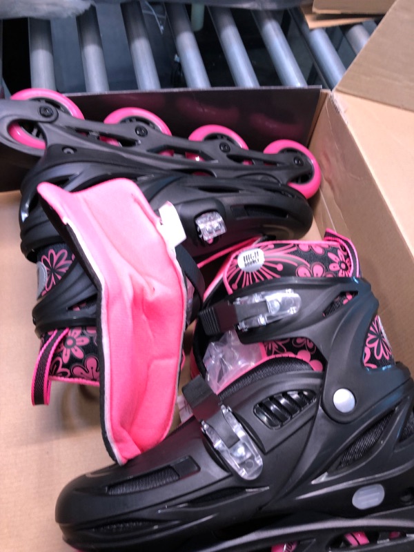 Photo 6 of High Bounce Adjustable Inline Skate for Adults and Kids Lightweight Skates with Smooth Gel Wheels Pink X Large (9-12) - Youth & Adult