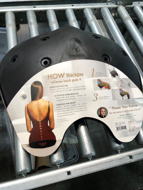 Photo 4 of Backjoy Posture Seat Pad | Ergonomic Pressure Relief, Hip & Pelvic Support to Improve Posture | Home, Office Chair, Car Seat | Core Lux | Fits M - XL Hips Black Premium Foam Fabric COLOR-BLACK