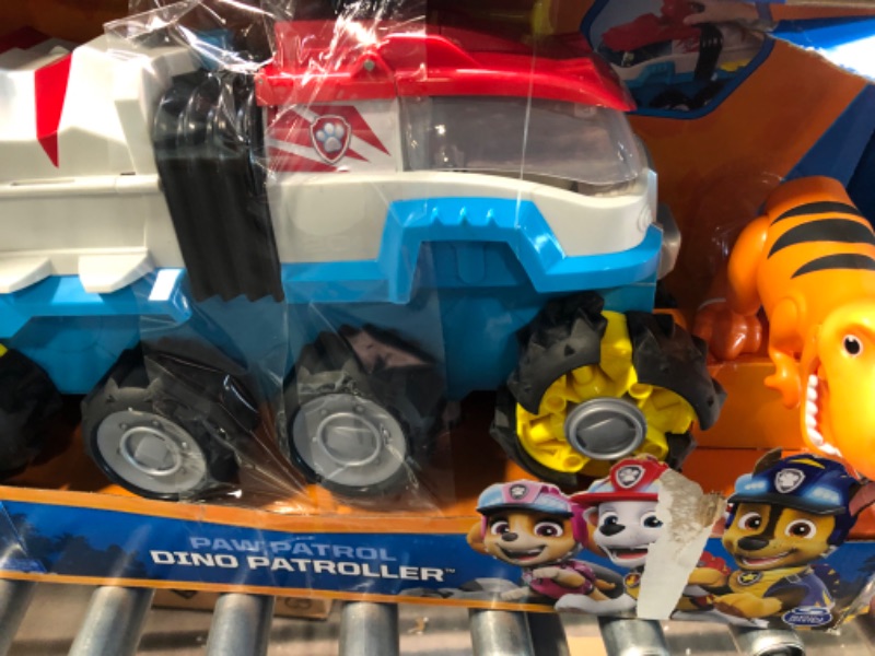 Photo 1 of Paw Patrol, Dino Rescue Dino Patroller Motorized Team Vehicle with Exclusive Chase and T. Rex Toy Figures Rex Transforming Vehicle