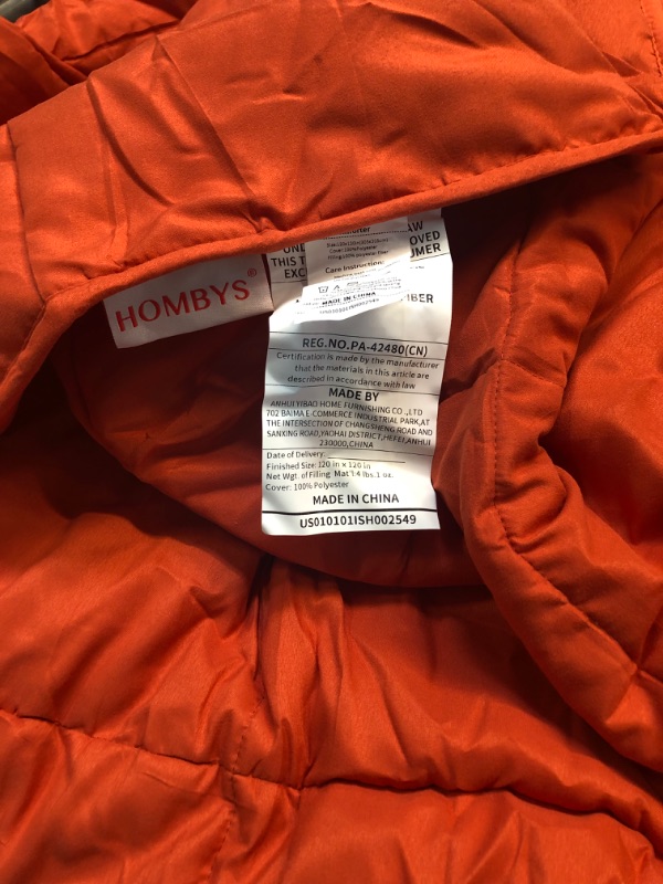 Photo 3 of HOMBYS Oversized King Comforter 120x120 Lightweight Down Alternative Comforter for All Season,Burnt Orange Quilted Duvet Insert with 8 Corner Tabs Microfiber Comforter (Burnt Orange,120"x120")