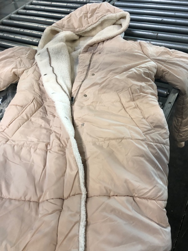 Photo 1 of Ebifin Womens Winter Warm Coats Sherpa Fleece Lined Long Hooded Puffer Jacket 
COLOR-- Beige SIZE--Medium