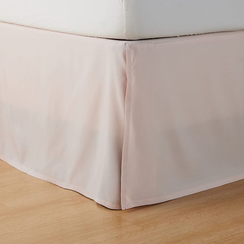 Photo 1 of Amazon Basics Lightweight Pleated Bed Skirt --COLOR BLUSH PINK