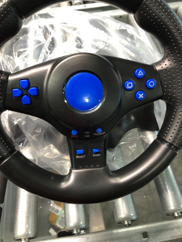 Photo 4 of PC Steering Wheel, 180 Degree Rotation Programmable USB Racing Game Wheel, with Spring Pedal, for PS4, for PS3, for XBOX One, for XBOX 360, for Switch, PC