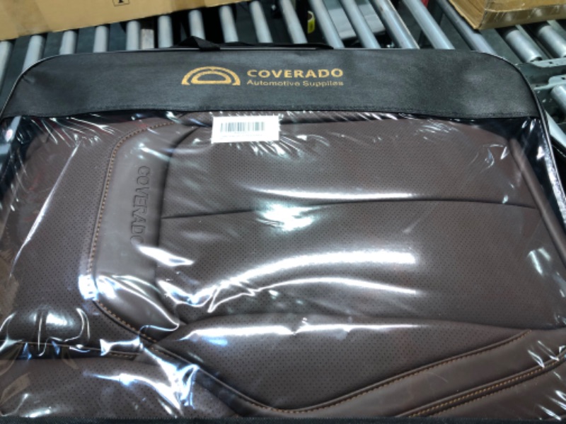 Photo 1 of Coverado Car Seat Covers 5 Pieces, Waterproof Nappa Leather Auto Seat Protectors Full Set, Universal Car Interiors Fit for Most Sedans SUV Pick-up Truck, Brown Brown FullSet