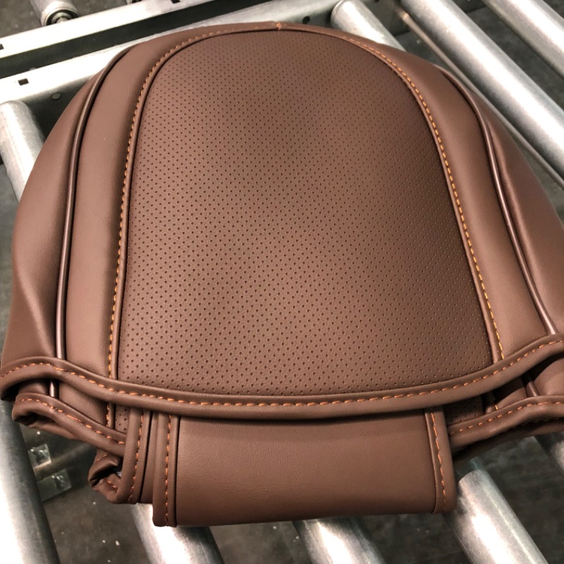 Photo 1 of Coverado Car Seat Covers 5 Pieces, Waterproof Nappa Leather Auto Seat Protectors Full Set, Universal Car Interiors Fit for Most Sedans SUV Pick-up Truck, Brown Brown FullSet