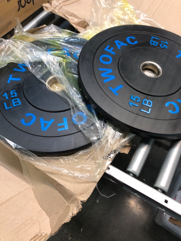 Photo 3 of 
Olympic Weight Plates Set for Home Gym, Olympic Barbell Weight Set, Rubber Bumper Plates Set for Weight Lifting and Strength Training 2x15lb