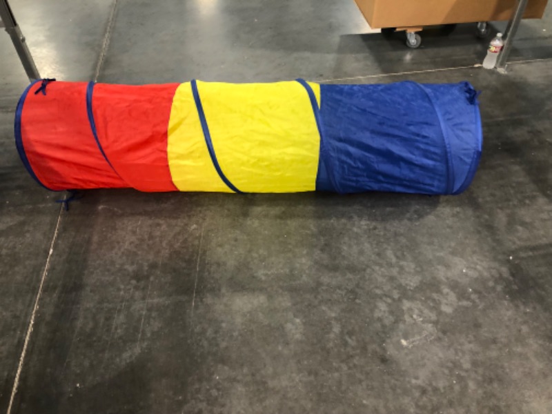 Photo 1 of PigPigPen Kids Tunnel for Toddlers, Pop Up Play Tunnel Tent for Babies or Dogs, Indoor & Outdoor Toys for Kids Backyard Playset. (Red,Yellow,Blue Play Tent)