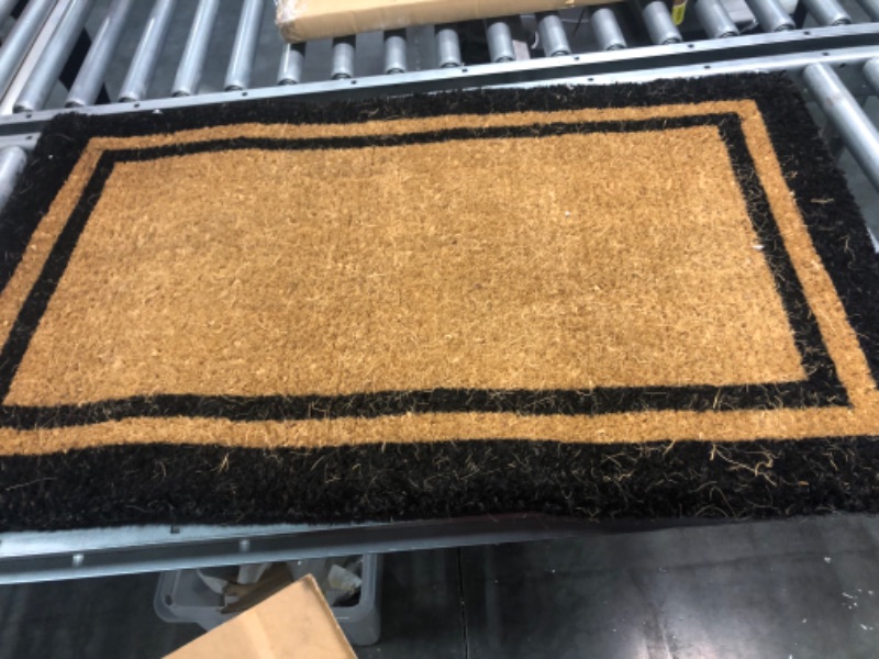 Photo 3 of Black Border Coco Coir Doormat - Heavy Duty Doormats - 22" X 36" 22" X 36" Black