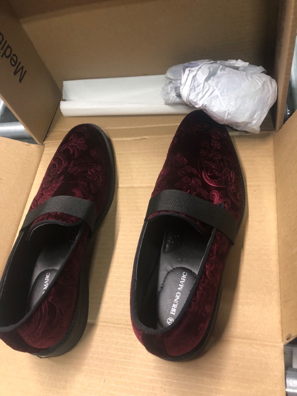 Photo 5 of Bruno Marc Men's Dress Tuxedo Shoe Slip-on Classic Patent Leather Loafers--COLOR-WINE SIZE--14M