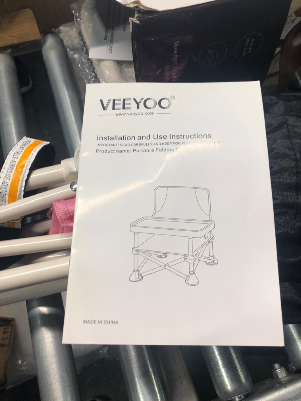 Photo 1 of VEEYOO Travel Booster Seat with Tray, Portable Baby Booster Chair Folding Baby Chair for Dining Table, Foldable Baby Seat Pop Up Chair for Dining, Camping, Park, Beach color-- Pink Small