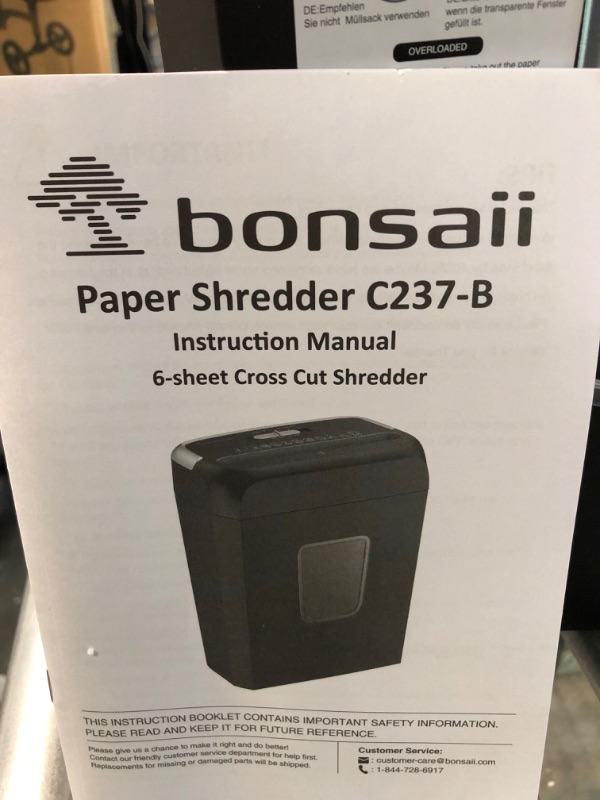 Photo 6 of Bonsaii Paper Shredder for Home Use,6-Sheet Crosscut Paper and Credit Card Shredder for Home Office,Home Shredder with Handle for Document,Mail,Staple,Clip-3.4 Gal Wastebasket(C237-B) 6-Sheet Cross Cut