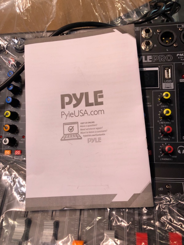 Photo 1 of Pyle 6-Channel Bluetooth Studio Audio Mixer - DJ Sound Controller Interface with USB Drive for PC Recording Input, XLR Microphone Jack, 48V Power, I/O for Professional and Beginners - PMXU67BT 6 Channel Pro Studio Audio Mixer