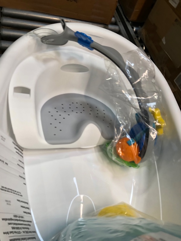 Photo 1 of Summer Gentle Support Multi-Stage Tub with Toys - for Ages 0-24 Months - Includes Soft Support, Toy bar and Bath Toys, A Hook for Storage and Dying, and A Drain Plug, White/Blue, One Size White/Teal