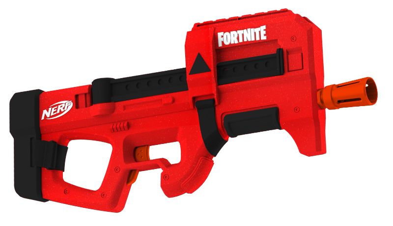 Photo 1 of NERF Fortnite Compact SMG Motorized Blaster, Ultra Red Wrap Design, 8-Dart Internal Clip, Electric Semi Auto Fortnite Toy Blaster