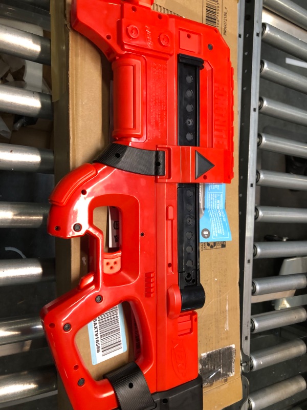 Photo 4 of NERF Fortnite Compact SMG Motorized Blaster, Ultra Red Wrap Design, 8-Dart Internal Clip, Electric Semi Auto Fortnite Toy Blaster