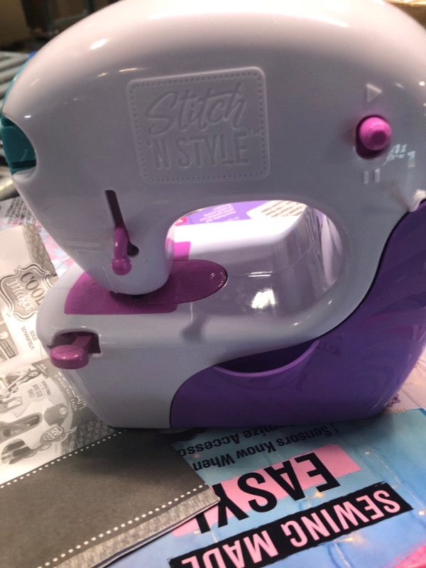 Photo 5 of Cool Maker, Stitch ‘N Style Fashion Studio, Pre-Threaded Sewing Machine Toy with Fabric and Water Transfer Prints, Arts & Crafts Kids Toys for Girls