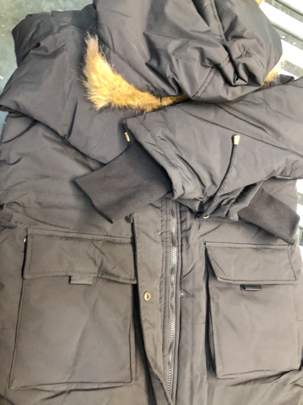 Photo 3 of GRACE KARIN Women's Winter Coats Fleece Parkas Anoraks Hooded Military Jacket Coats M Black Large B-black