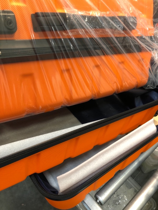 Photo 6 of COOLIFE Luggage 3 Piece Set Suitcase Spinner Hardshell Lightweight TSA Lock 4 Piece Set orange
