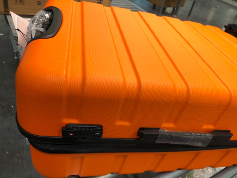 Photo 3 of COOLIFE Luggage 3 Piece Set Suitcase Spinner Hardshell Lightweight TSA Lock 4 Piece Set orange