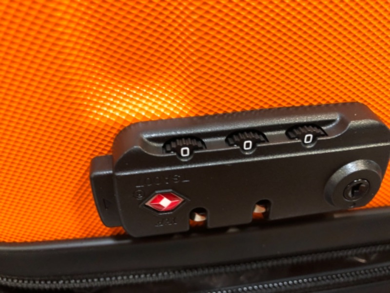 Photo 4 of COOLIFE Luggage 3 Piece Set Suitcase Spinner Hardshell Lightweight TSA Lock 4 Piece Set orange