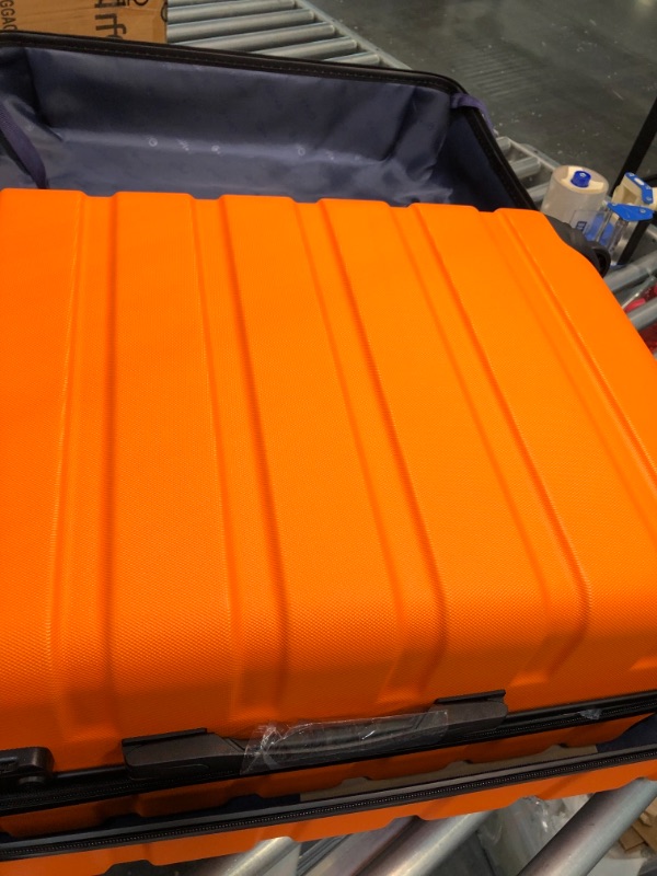 Photo 2 of COOLIFE Luggage 3 Piece Set Suitcase Spinner Hardshell Lightweight TSA Lock 4 Piece Set orange