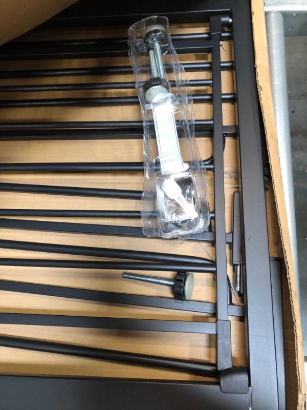 Photo 1 of WAOWAO Triple Lock Baby Gate Extra Wide Pressure Mounted Walk Through Swing Auto Close Safety Black Metal Dog Pet Puppy Cat for Stairs,Doorways,Kitchen(Black, 57.87-62.59"/147-159cm) Black 57.87-62.59"/147-159cm