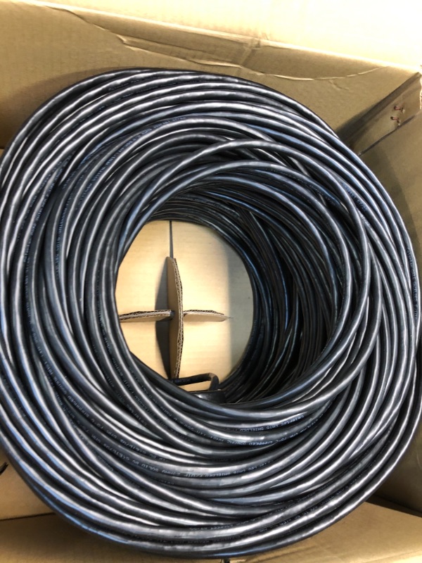 Photo 2 of celertec CAT6 Shielded Ethernet Cable, 500ft, FTP (Overall Foil Shield), 23AWG Solid Bare Copper, 550MHz, ETL Listed &CMR Riser Rated, Indoor, Bulk Ethernet Cable, Black 500ft Black