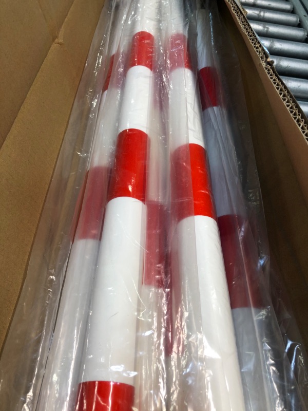 Photo 2 of 6 Pcs Retractable Traffic Cone Bar, Lightweight Cone Bars, Length from 4ft to 7.2ft, Road Cone Connecting Rod, White and Red, Perfect as Traffic Road Parking use