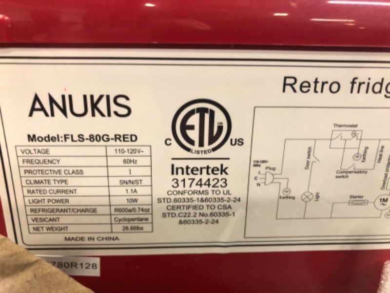 Photo 4 of Anukis Compact Refrigerator 3.5 Cu Ft 2 Door Mini Fridge For Apartment/Dorm/Office/Family/Basement/Garage Retro Red