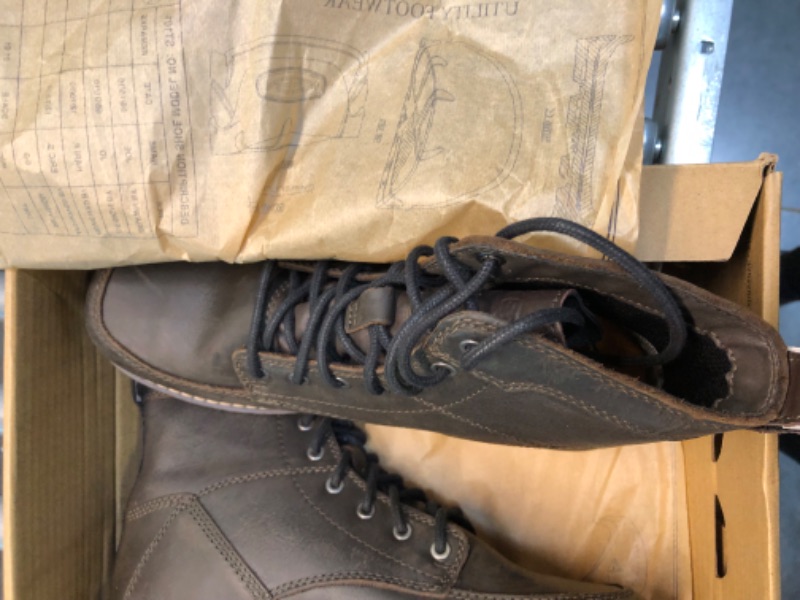 Photo 3 of KEEN Utility Men's San Jose 6" Alloy Toe Waterproof Wedge Work Boots, 10 US 8 Wide Cascade Brown/Black