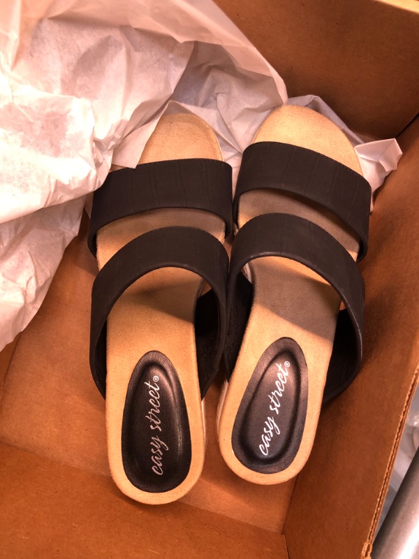 Photo 6 of EASY STREET SANDALS BLACK AND NUDE WEDGE SIZE 7