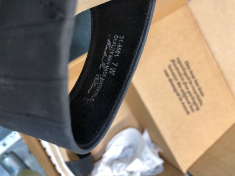 Photo 1 of EASY STREET SANDALS BLACK AND NUDE WEDGE SIZE 7