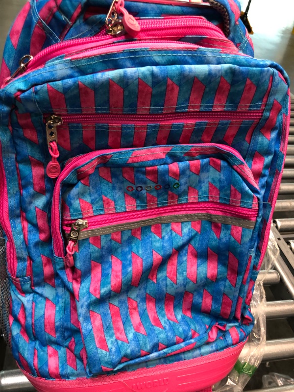 Photo 2 of J World New York Sundance Rolling Backpack Girl Boy Roller Bookbag, PINK, 20 X 13 X 9 (H X W X D)
