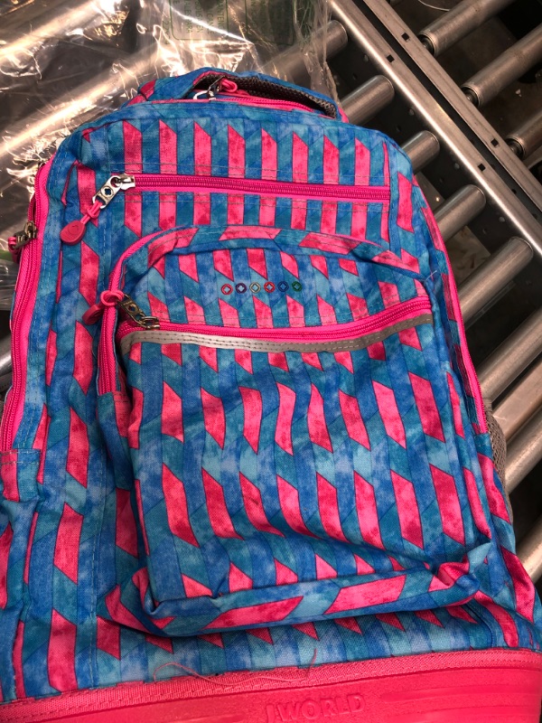 Photo 1 of J World New York Sundance Rolling Backpack Girl Boy Roller Bookbag, PINK, 20 X 13 X 9 (H X W X D)
