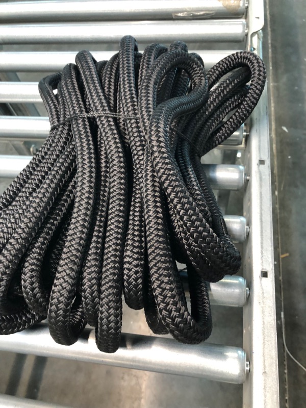 Photo 3 of 3/4 Inch Black Double Braided Nylon Rope -2PK