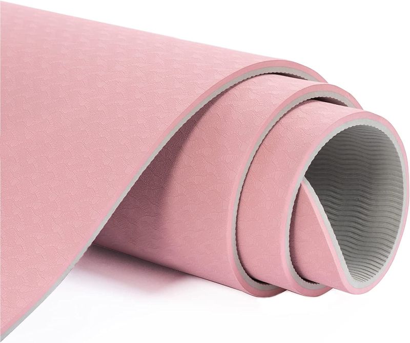 Photo 1 of 
Yoga Mat Non Slip, Pilates Fitness Mats, Eco Friendly, Anti-Tear 1/4" Thick Yoga Mats for Women, Exercise Mats for Home Workout 