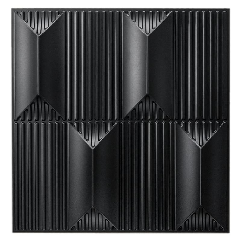 Photo 1 of Art3dwallpanels PVC 3D Wall Panel for Interior Wall Décor in Black, Wall Decor PVC 3D Wall Panels, 3D Textured Wall Panels, Pack of 12 Tiles