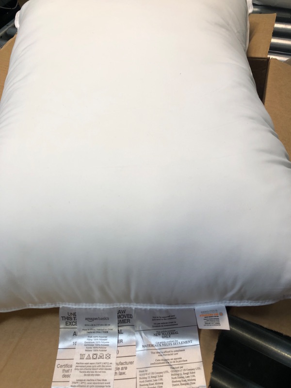 Photo 4 of Amazon Basics Lightweight Super Soft Easy Care Microfiber Pillowcase, Standard, Bright White 2 Count