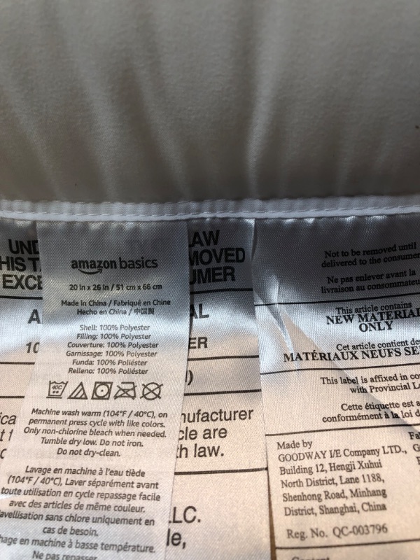 Photo 3 of Amazon Basics Lightweight Super Soft Easy Care Microfiber Pillowcase, Standard, Bright White 2 Count