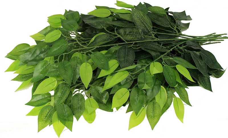 Photo 1 of 
Unique Forest Arts Artificial Silk Ficus Branches Ficus Spray Leaf Branche, Arrangements Anti-UV (Set of 12 pcs) (Green ficus(Set of 12))