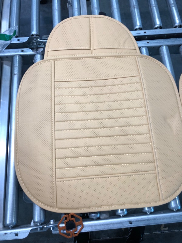 Photo 1 of Frcolor 1Pc Universal Car Seat Cover Non-slip PU Auto Protector Seat Support Case Waterproof Front Seat Cover (Beige)